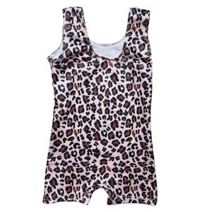 Leopard‎ Print Baby leotard Sleeveless One Piece Bodysuit Playwear Outfit 2T-3T
